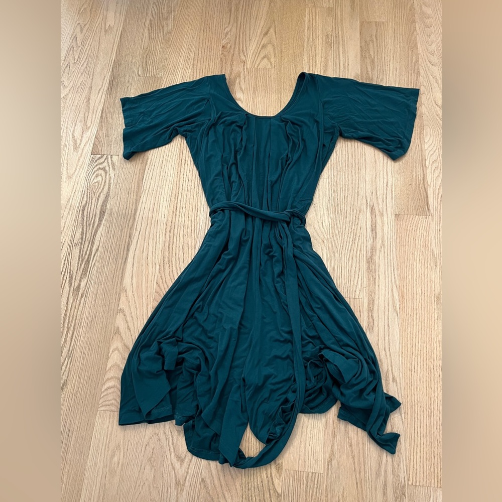 Latched Mama nursing dress romper, green, one size